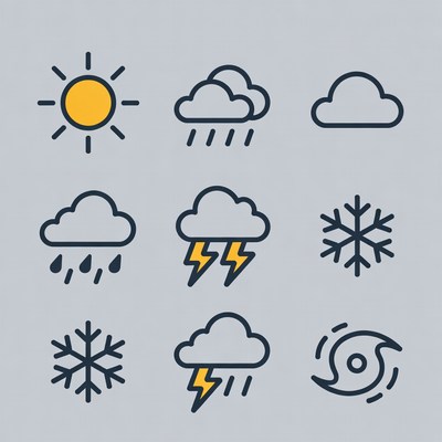 Weather Icons Set Illustration
