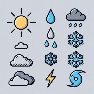 Colorful Weather Icons Set