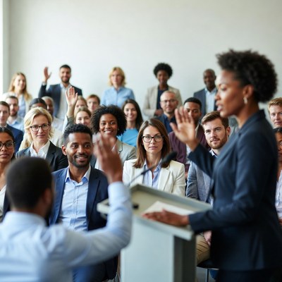 African-American Woman Leading Business Meeting