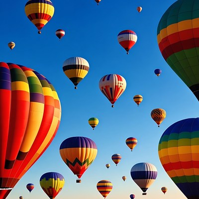 Colorful Hot Air Balloons in Sky