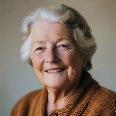 Smiling elderly woman portrait