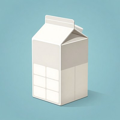 Open milk carton illustration