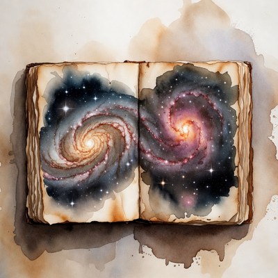 Open Book with Galaxies