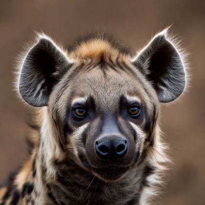Close-up spotted hyena face