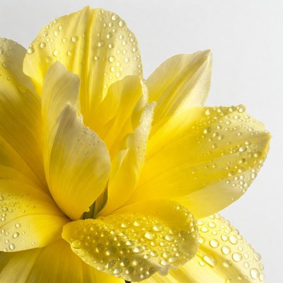 Yellow Dahlia Flower with Dew Drops