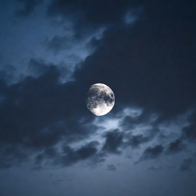Full Moon in Night Clouds