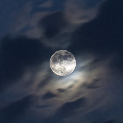 Full Moon in Night Clouds