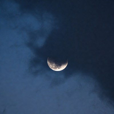 Crescent Moon in Night Sky