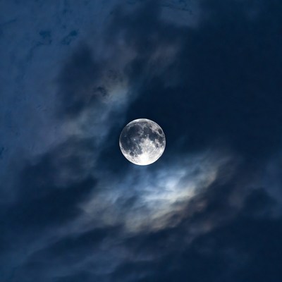 Full Moon in Night Clouds