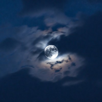 Full Moon in Night Clouds