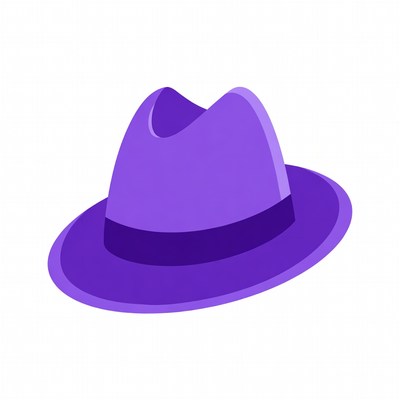 Purple fedora hat illustration