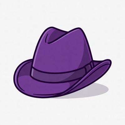 Purple Cowboy Hat Illustration