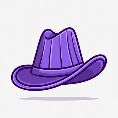 Purple Cowboy Hat Illustration