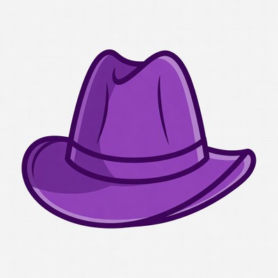 Purple Cowboy Hat Illustration