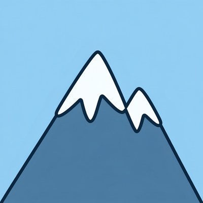 Snowy Mountains on Blue Sky