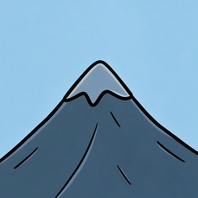 Cartoon Snowy Mountain Peak