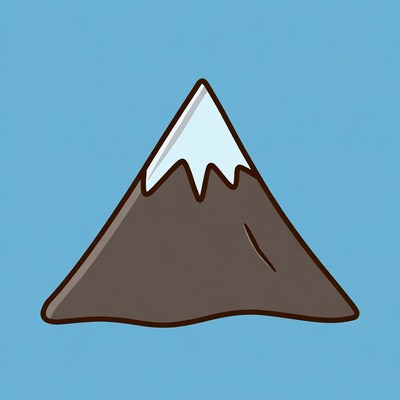 Snowy Mountain on Blue Background