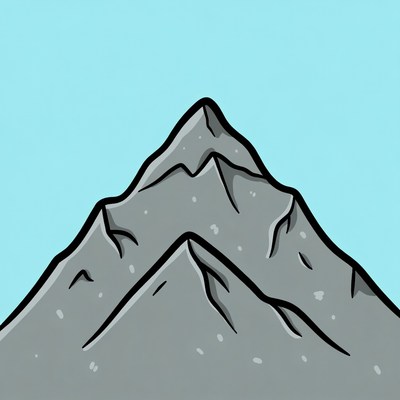 Mountain on blue background