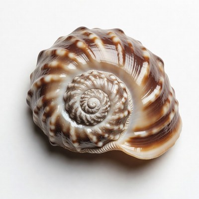 Brown and white seashell