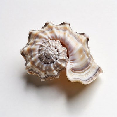 Spiral seashell on white background