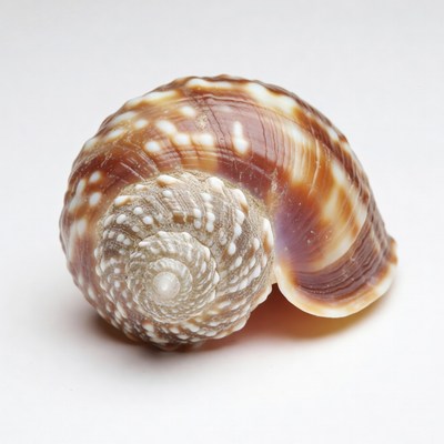Spiral Seashell on White Background
