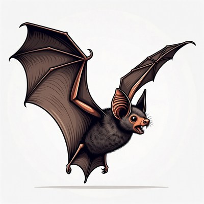 Flying bat illustration