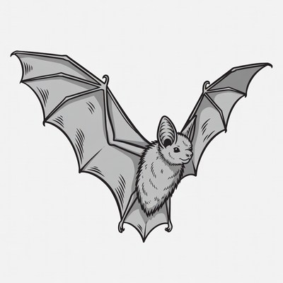 Flying Bat Illustration