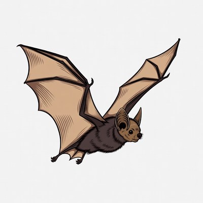 Flying bat illustration