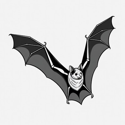Flying bat illustration
