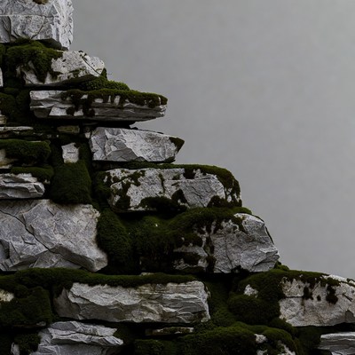 Mossy Stone Wall Stack