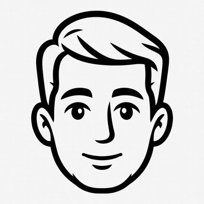 Smiling cartoon man face