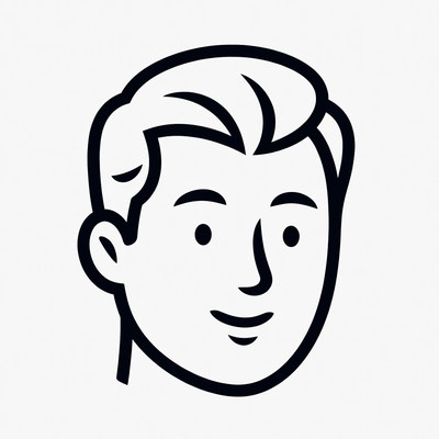 Smiling cartoon man face