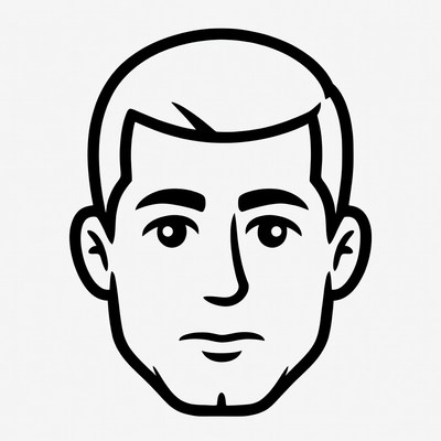 Black Outline Male Face Icon