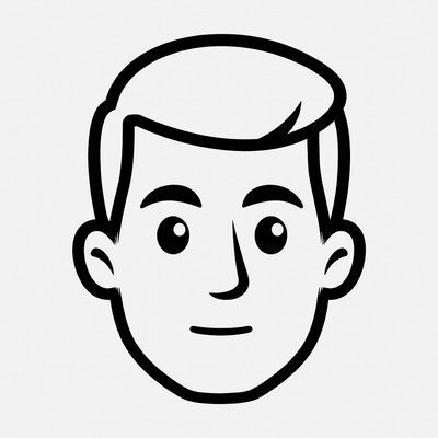 Cartoon smiling man face