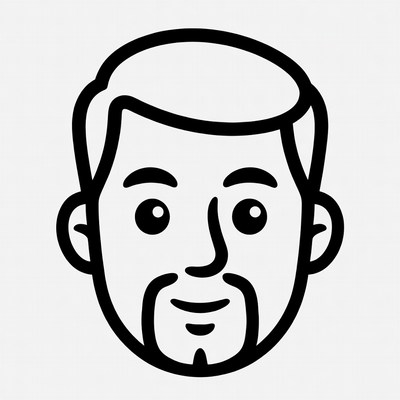 Smiling man with beard illustration