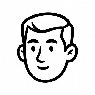 Smiling man cartoon face