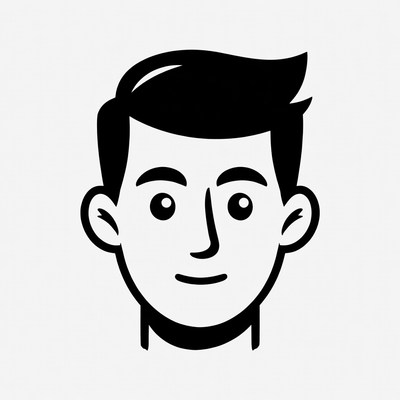 Cartoon smiling man face