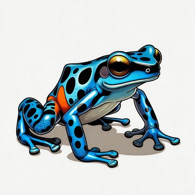 Blue poison dart frog illustration