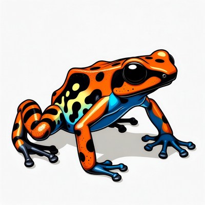 Colorful Poison Dart Frog Illustration