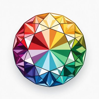 Colorful Rainbow Diamond Illustration