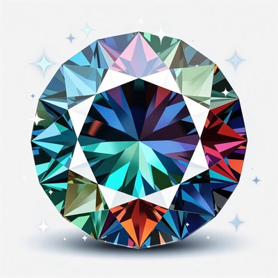 Colorful Multicolored Diamond Gemstone