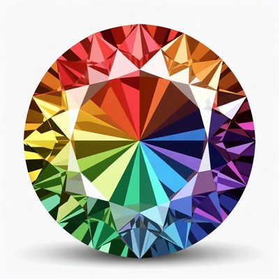 Rainbow Colored Diamond Gem