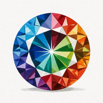 Colorful Diamond Gemstone Illustration