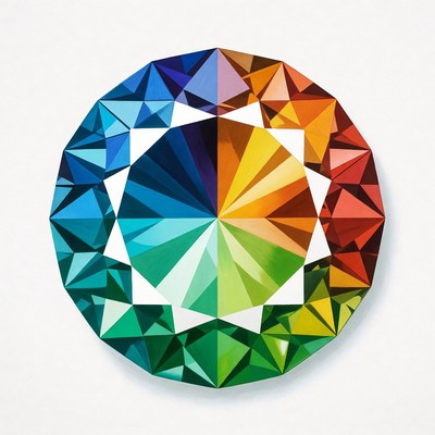 Colorful Geometric Diamond Shape