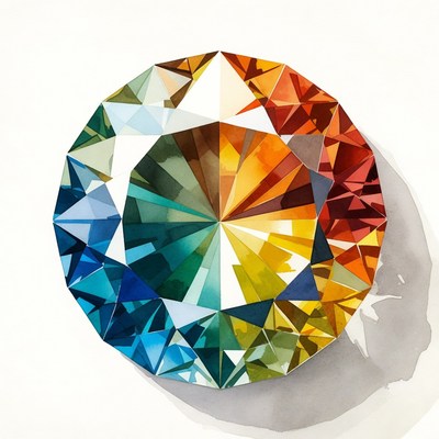Colorful Geometric Diamond Illustration