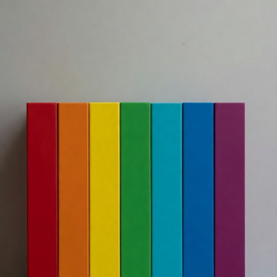 Rainbow Colored Book Spines