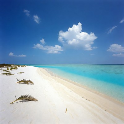 White sand beach turquoise ocean