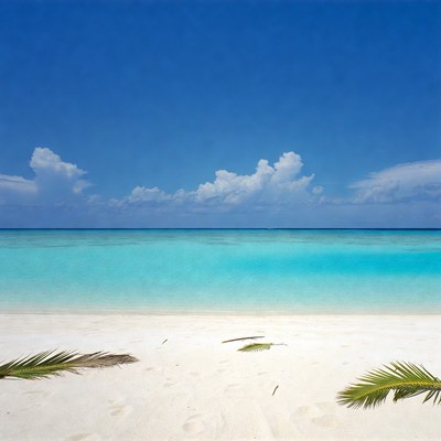 Tropical beach with turquoise ocean