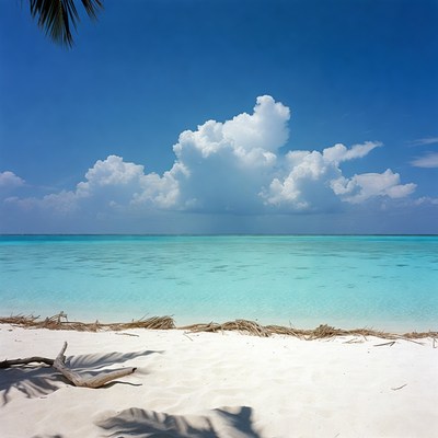Tropical beach with turquoise ocean