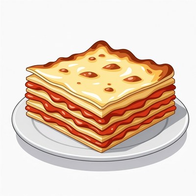 Lasagna on white plate